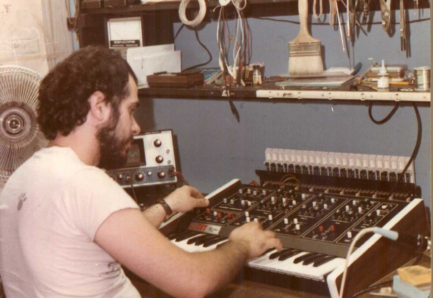 Carmine Bonnano with The CAT in the Octave Electronics laboratory, 1976