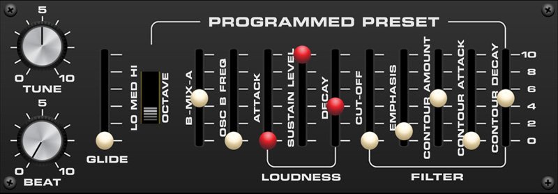 Cherry Audio Lowdown Bass Synthesizer - Controls